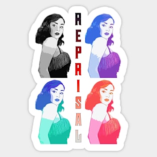 reprisal tv series Madison Davenport as Meredith fan works graphic design by ironpalette Sticker